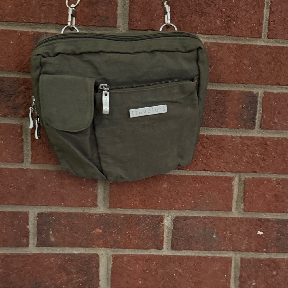 Chico's Convertible Nylon Olive Crossbody Bag